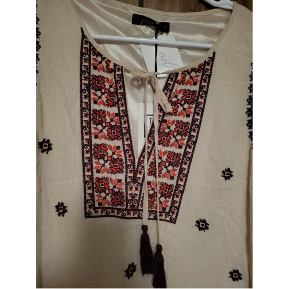Thyme NWT $69  Embroidered Shift Boho Dress Size S - Picture 4 of 7